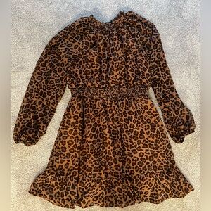 Old Nay Leopard Print Long Sleeve Dress